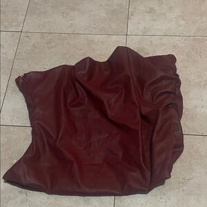 Burgundy Leather Skirt